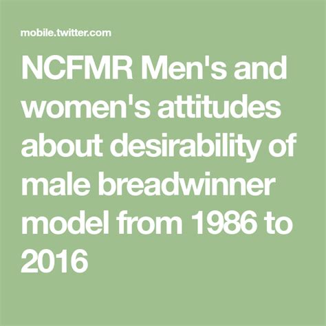 Ncfmr Mens And Womens Attitudes About Desirability Of Male