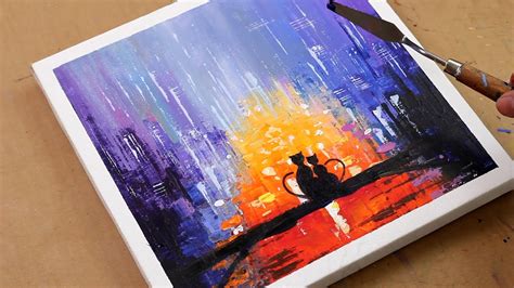 Couple In Love Painting Tutorial For Beginners Cityscape