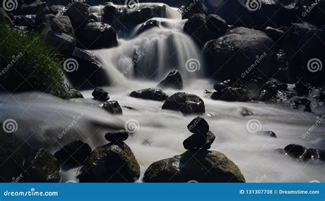 Peacefull Stones And Waterfall Stock Photo Image Of Indonesia