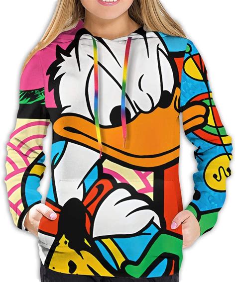 Donald Duck Women Hoodie With Front Pocket Sweatshirts 3d Print