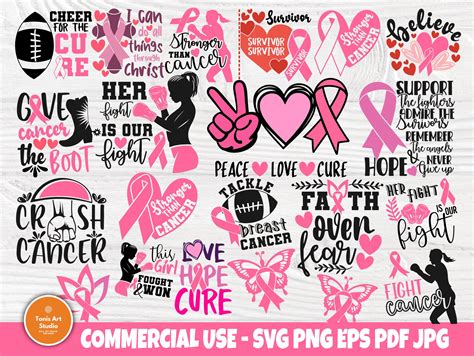 Breast Cancer Svg Bundle Survivor Svg Graphic By Tonisartstudio