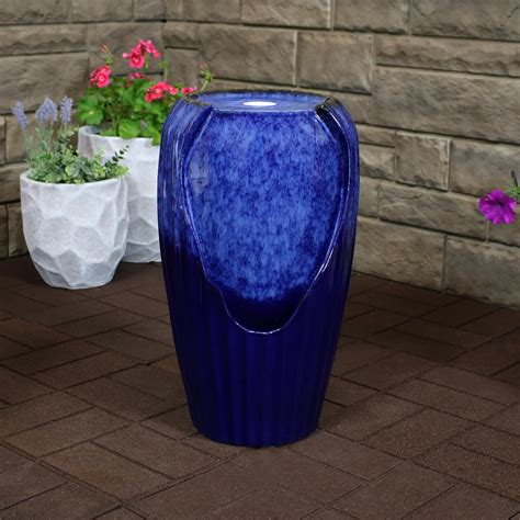 Sunnydaze Ceramic Vase Outdoor Water Fountain Patio And Garden Fountain