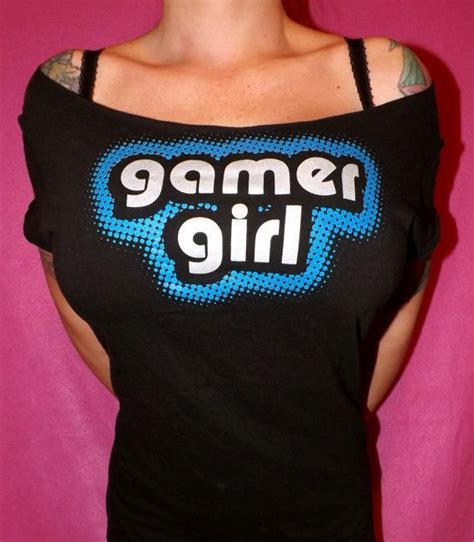Black And Blue Gamer Girl Off The Shoulder Open Back Shredded Shirt