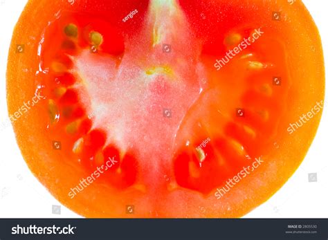 Tomato Cross Section Closeup Isolated On Stock Photo 2805530 Shutterstock