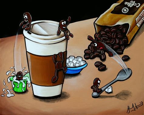 Carefree Coffee Funny Kitchen Art Hilarious Cartoon Art Etsy