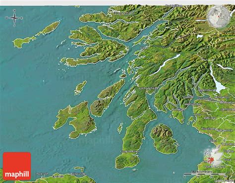 Satellite 3d Map Of Argyll And Bute