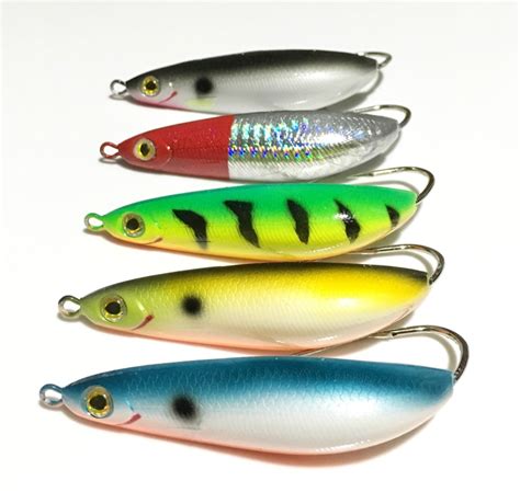 5 Pieces Rattling Minnow Spoon Fishing Lure 85cm 20g Freshwater