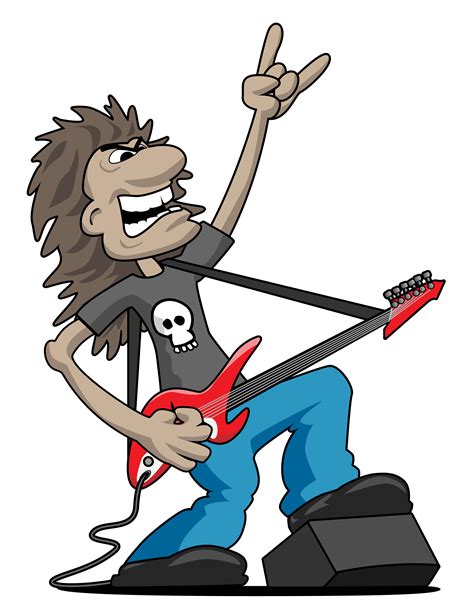 Heavy Metal Rock Guitarist Cartoon Vector Illustration 345225 Vector