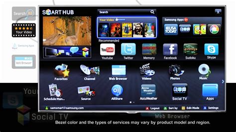 132409 Samsung Smart Tv Led Ue40f5300 How To Use The Smart Hub Menu