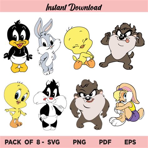 Art And Collectibles Clip Art Cutting File Baby Looney Tunes Svg Cricut