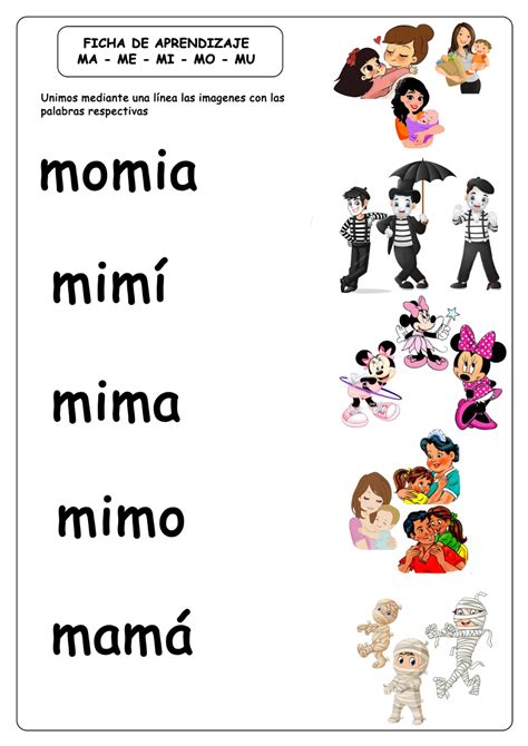 Actividades Para Enseñar Las Silabas Ma Me Mi Mo Mu Cómo Enseñar Family Activities Prebabe
