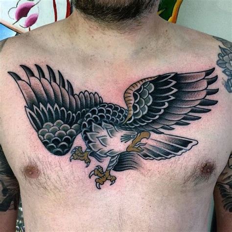 80 Eagle Chest Tattoo Designs For Men Manly Ink Ideas