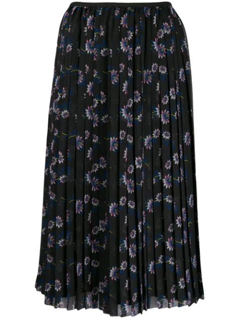 Kenzo Floral Midi Pleated Skirt Farfetch
