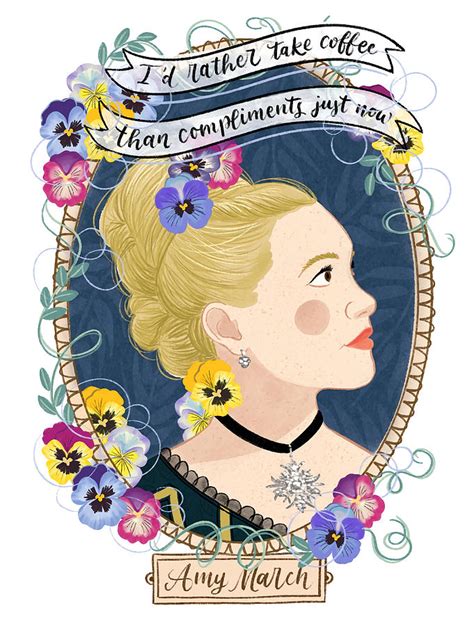 Little Women Potraits Amy March Botanical Poster Painting By Turner Fox