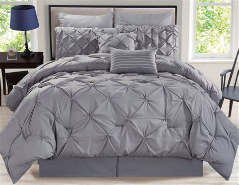 8 Piece Rochelle Pinched Pleat Comforter Set Ebay