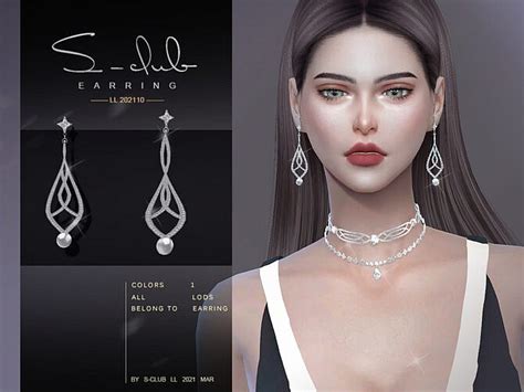 Diamond Earrings 202110 By S Club Ll At Tsr Sims 4 Updates