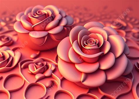 Background Mawar Bunga 3d Merender Seni Ai Generatif Rendering Bunga