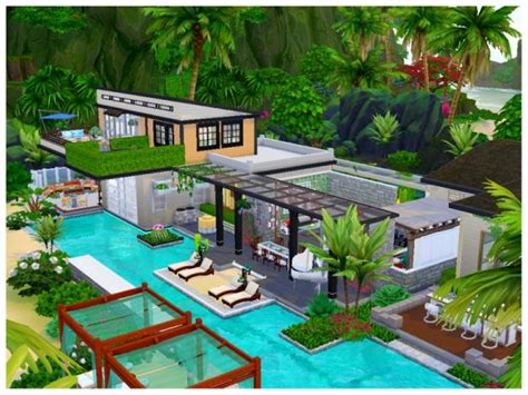 The Sims Resource Private Beach House By Mini Simmer Sims Downloads