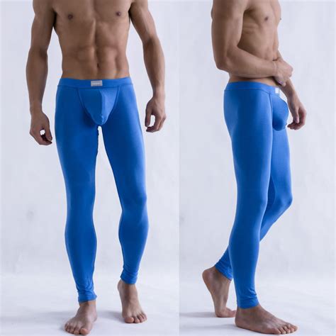 Sexy Mens Underwear Long Johns Ultra Thin Modal Fabric Autumn Pants Male Tights W Contoured