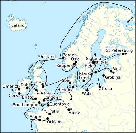 Viking Age Trade Routes In North West Europe Illustration World
