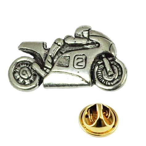 Motorbike Pewter Lapel Pin Badge From Ties Planet Uk