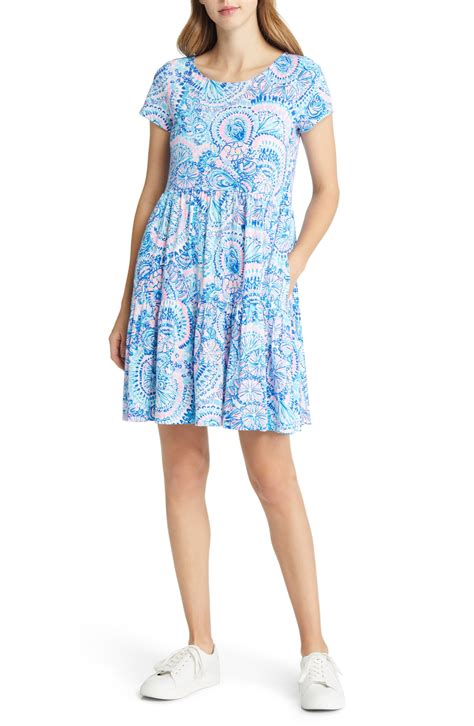Lilly Pulitzer Geanna Print Tiered Dress In Blue Lyst