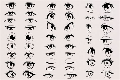 Anime And Cartoon Eyes Stamps For Procreate Procreate Stamp Brushes Procreate Brushes