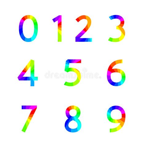 Rainbow Numbers Vector Illustration Stock Vector Illustration Of