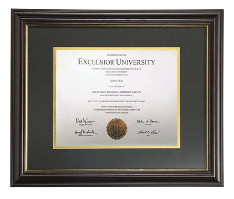 An Award Certificate Is Displayed In A Black Frame With Gold Trimmings