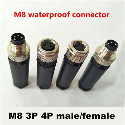 M8 3pins 4pins Sensor Connector Waterproof Maleandfemale Plug Screw
