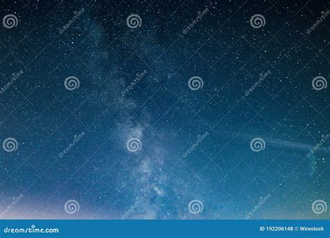 Beautiful Blue Sky With Many Stars At Night Stock Photo Image Of High