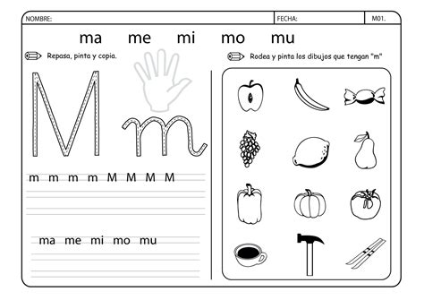 Lecto escritura método Boo letra M Material de Aprendizaje
