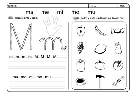 La Letra M Lecto Escritura Material De Aprendizaje