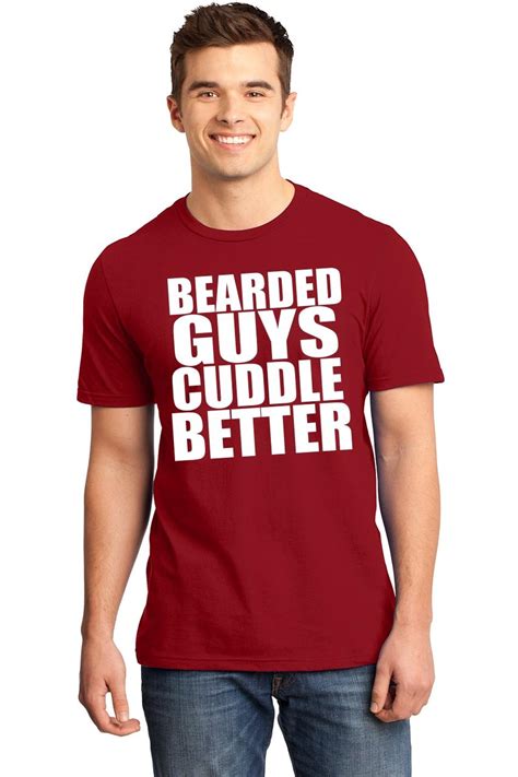 Mens Bearded Guys Cuddle Better Cute Valentines Day T Shirt Soft Tee Beards Ebay