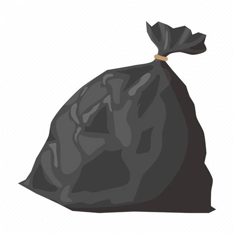 Bag Cartoon Full Plastic Refuse Sack Trash Icon Download On