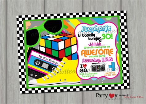 80s Surprise Party Birthday Invitation By Partyinvitesandmore