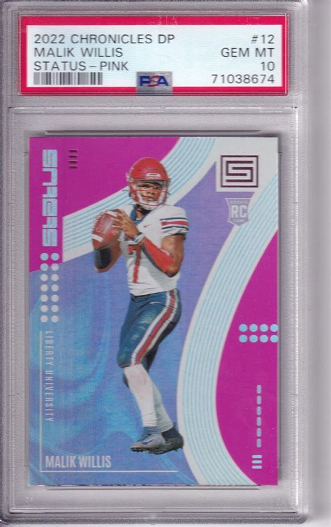 2022 Panini Chronicles Draft Picks Recon Pink 12 Malik Willis RC For Sale Online EBay