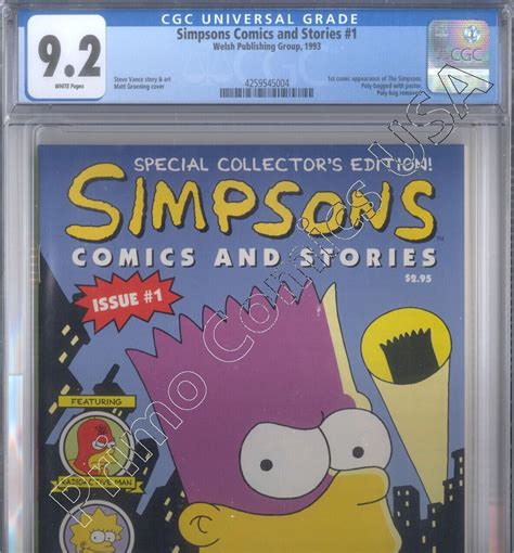 Primo Simpsons Comics And Stories 1 Bartman 1993 Welsh Publishing Cgc 92 Nm Ebay
