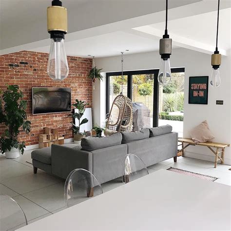 Instagram Instagram Livingroomgrey Brick Living Room Brick Wall