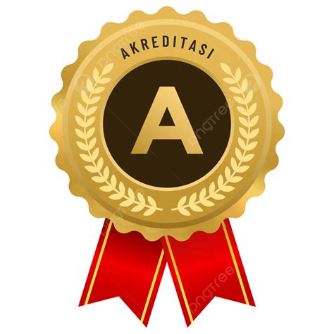 An Elegant Gold A Accreditation Badge With Red Ribbon Vector