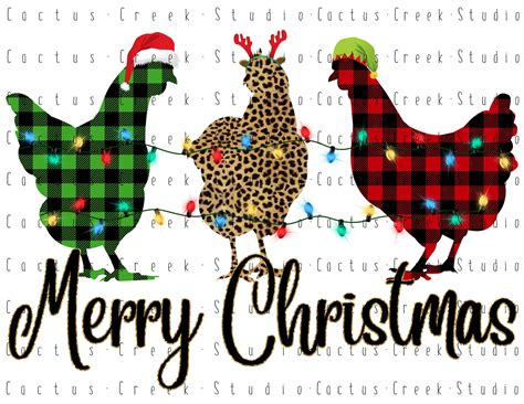 Merry Christmas Chickens Png File Digital Download Etsy