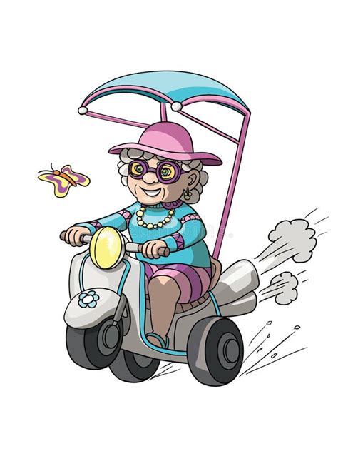 Abuela Que Monta Su Bici Ilustración Del Vector Ilustración De Gente