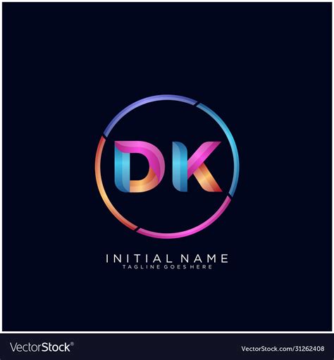 Dk Letter Logo Icon Design Template Elements Vector Image