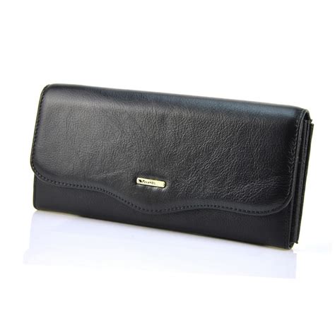 Women Genuine Leather Bifold Wallet Multi Compartment Long Purse