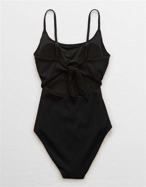 Aerie Ribbed Tie Back One Piece Swimsuit