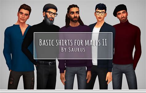Basic Tops For Males Ii Sims 4 Maxis Match Male