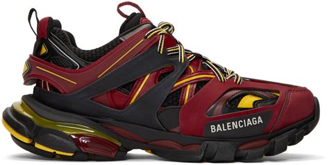 Balenciaga 50mm Track Mesh Running Sneakers In Blackburgundy Black