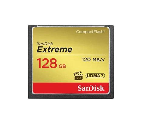 Sandisk Extreme 128gb Compactflash Memory Card Udma 7 Speed Up To 120mb