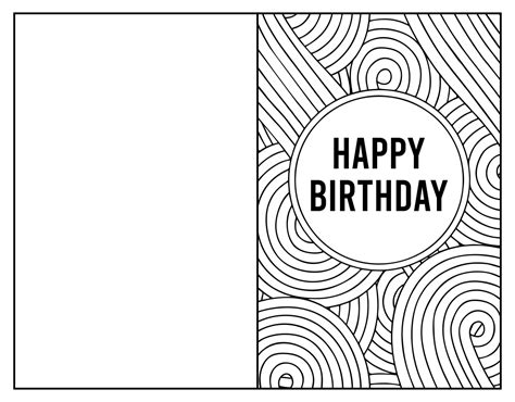 Printable Birthday Cards Free Black And White Fold