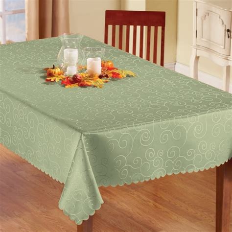 Solid Scroll Scalloped Edge Tablecloth On Sale Bed Bath And Beyond